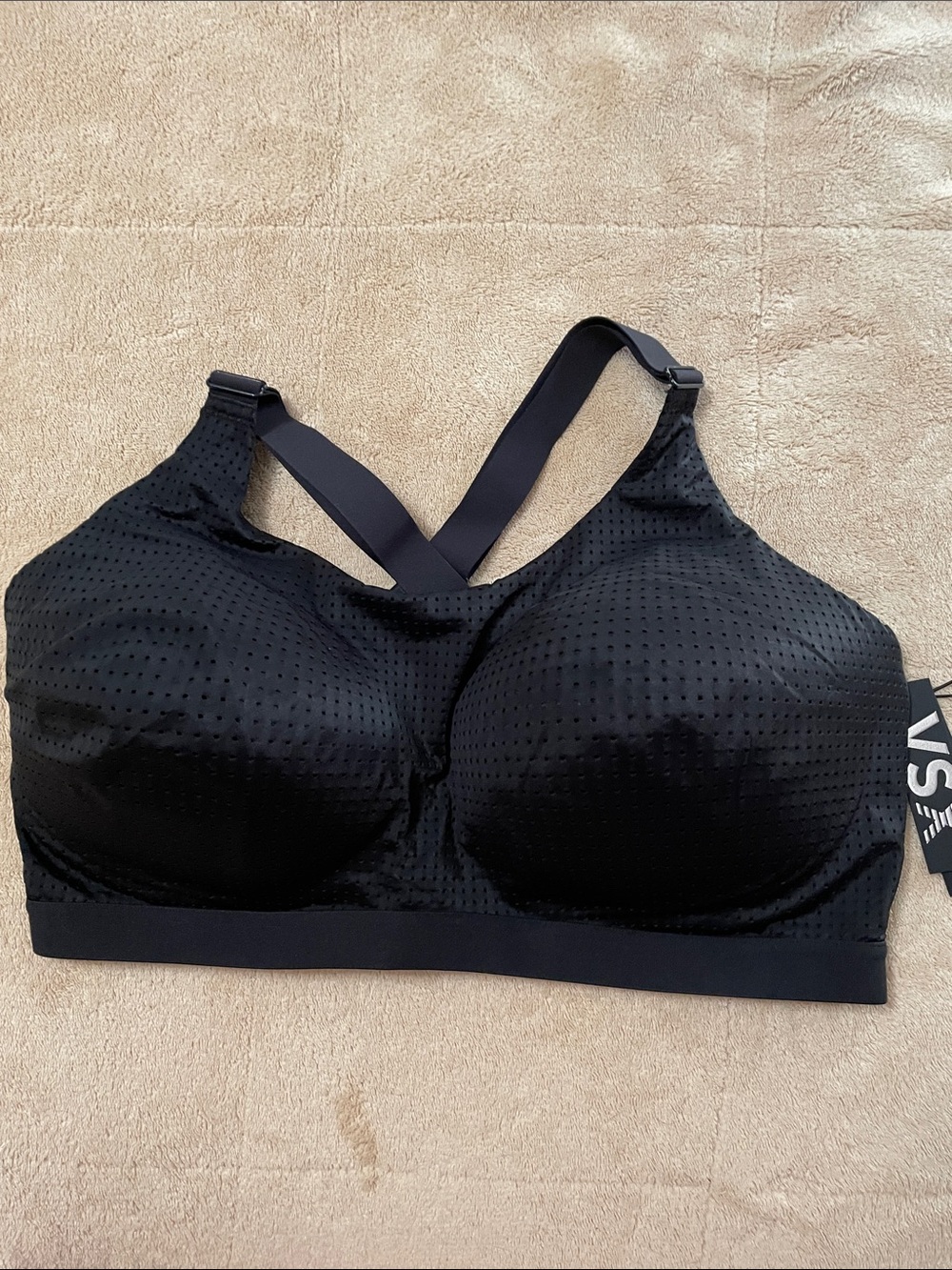 Victoria's Secret Black Padded Sports Bra with Crisscross Straps